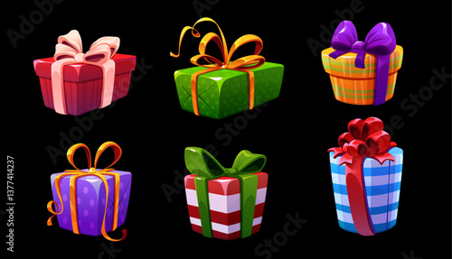 Game bonus boxes Present gift box money prize for lucky winner secret bonus in casino money or mobile lottery enter bonuses mystery surprise winning neoteric vector illustration
