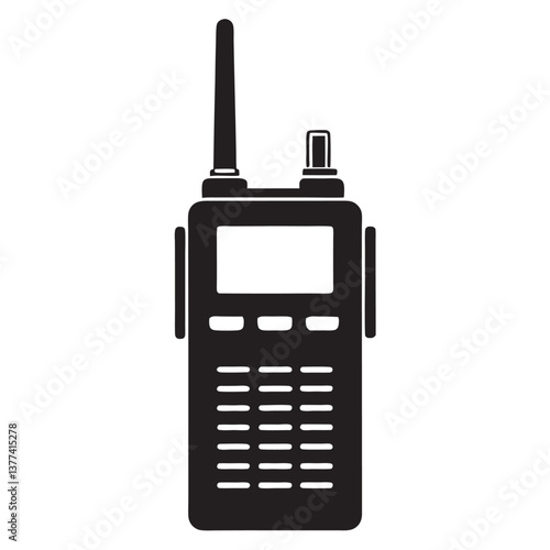 Walkie talkie black silhouette vector, Walkie talkie icon llustration on white backgroun