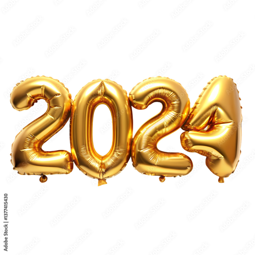 Gold 2024 Balloons: New Year Image Gold 2024 Balloons: New Year Image