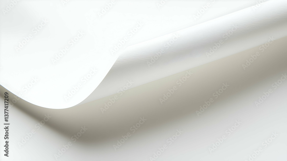 Minimal Curved White Paper on Light Background