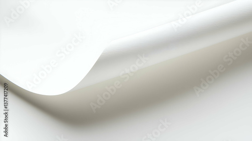 Obraz na płótnie Minimal Curved White Paper on Light Background w salonie