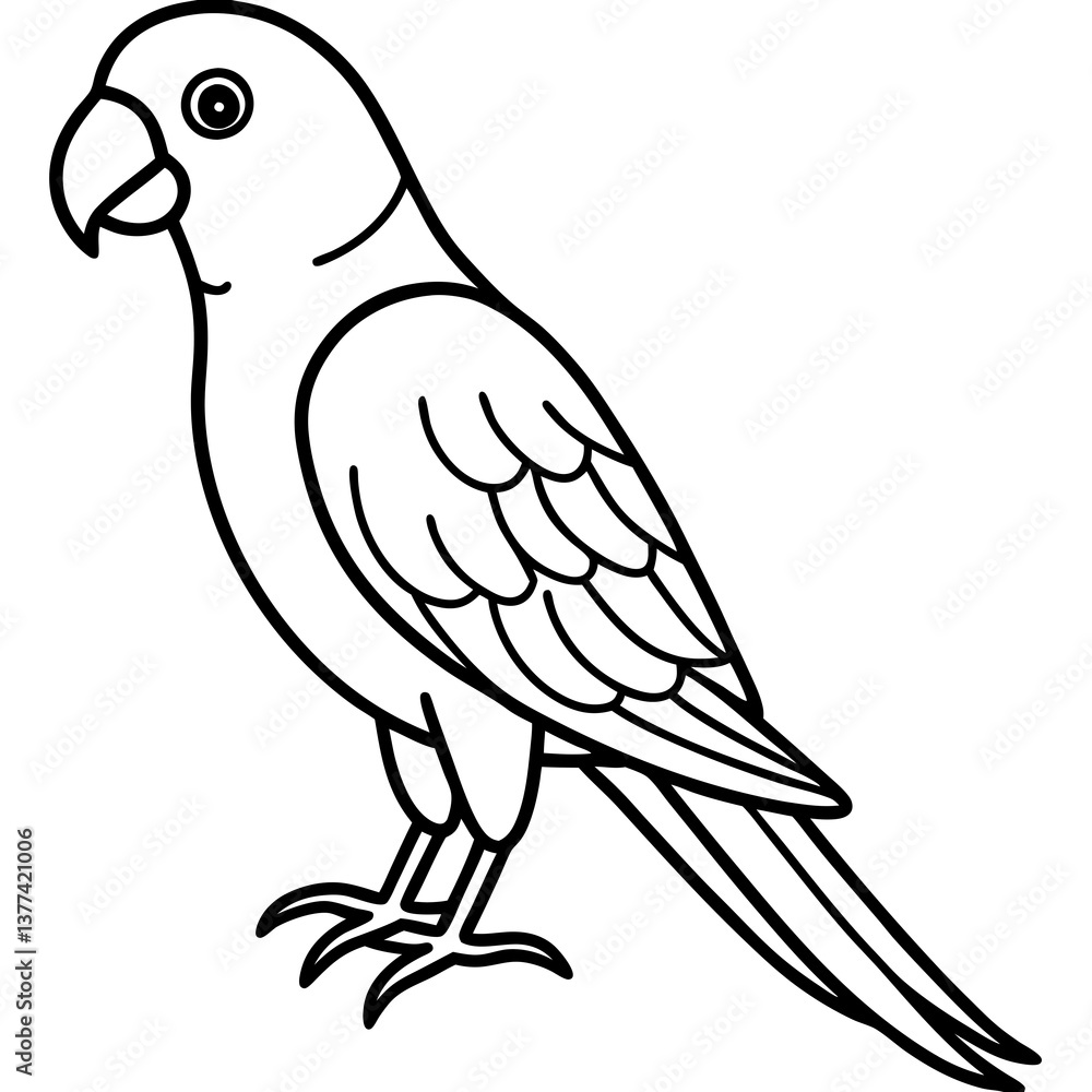 Elegant Macaw Line Art Vector Design Elegant Macaw Line Art Vector Design