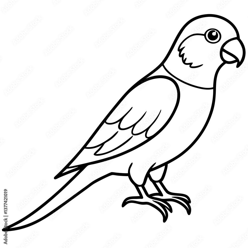Elegant Macaw Line Art Vector Design Elegant Macaw Line Art Vector Design