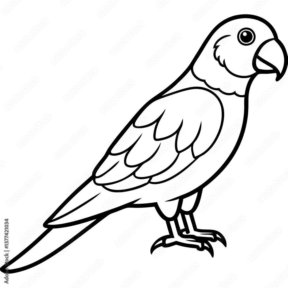 Elegant Macaw Line Art Vector Design Elegant Macaw Line Art Vector Design