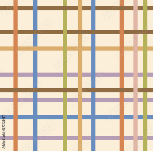 Wallpaper Mural Retro Grid Pattern With Earth Tones Torontodigital.ca