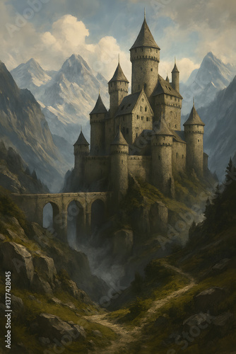 Wallpaper Mural castle in the mountains Torontodigital.ca