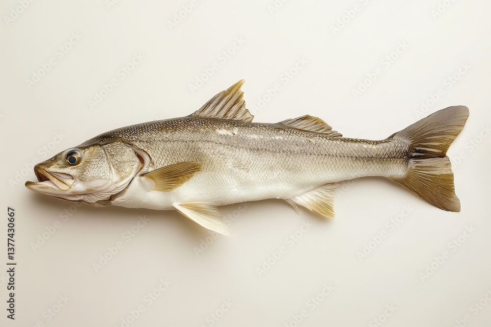 Naklejka premium A single freshly caught fish displayed against a simple background