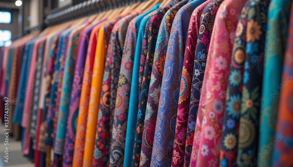 Colorful fabrics, Textile display, Vibrant patterns, Indian saris, Silk scarves, Fashion bazaar, Hanging textiles, Rainbow of colors, Traditional garments, Cloth market, Intricate designs, Fabric text Colorful fabrics, Textile display, Vibrant patterns, Indian saris, Silk scarves, Fashion bazaar, Hanging textiles, Rainbow of colors, Traditional garments, Cloth market, Intricate designs, Fabric text