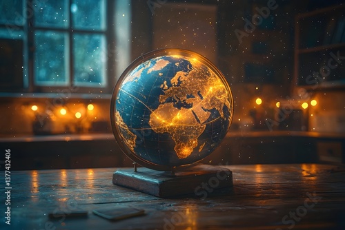 Glowing globe symbolizing cultural and academic pursuits