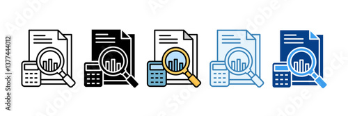 Financial Analysis  Icon Set Multiple Style Collection