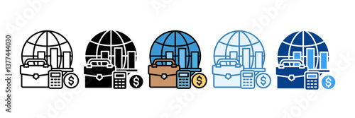 Currency Exchange  Icon Set Multiple Style Collection
