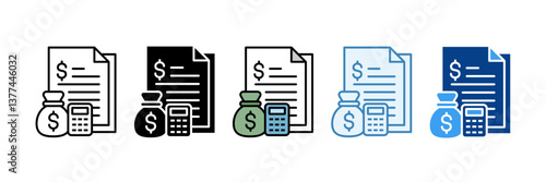 Debt Consolidation  Icon Set Multiple Style Collection