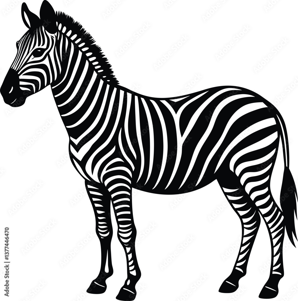 Obraz premium Zebra Silhouette Vector Illustration