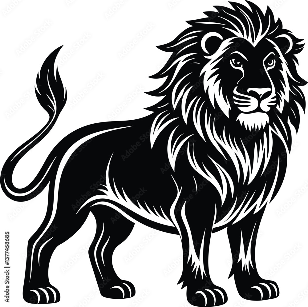 Fototapeta premium Lion Silhouette Vector Illustration