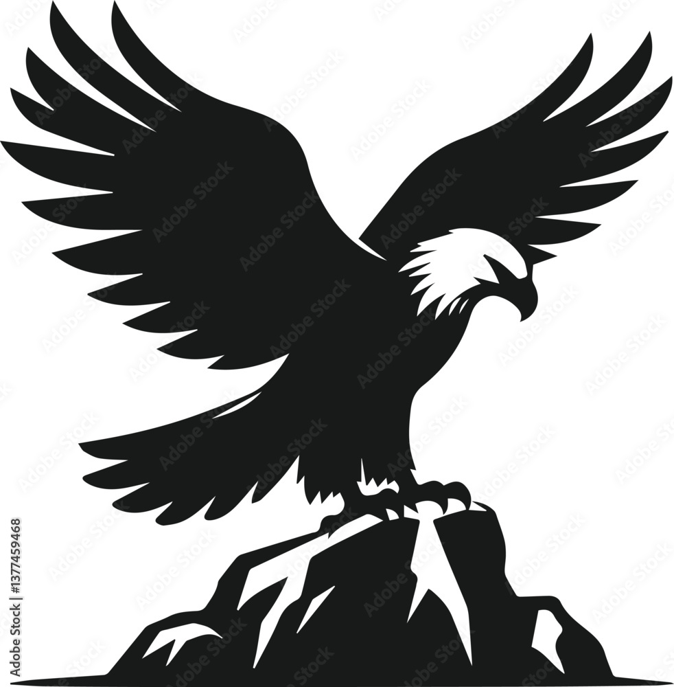 Fototapeta premium Silhouette of a eagle bird animal vector