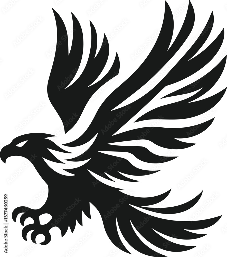 Fototapeta premium Silhouette of a eagle bird animal vector