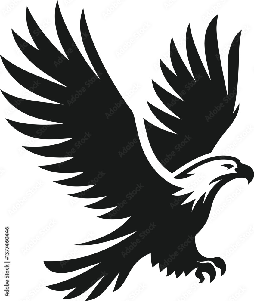 Obraz premium Silhouette of a eagle bird animal vector