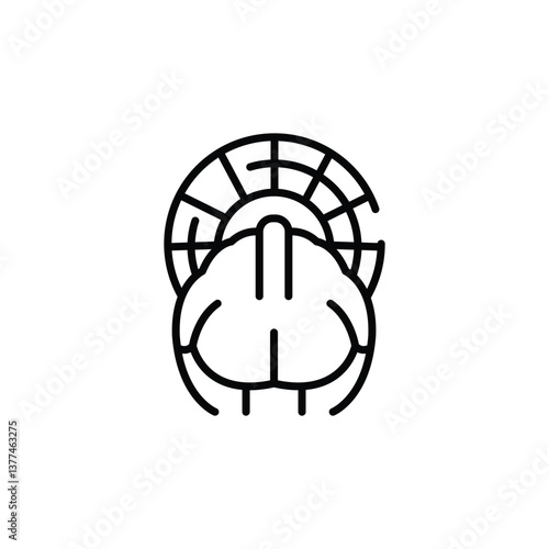 Roasted turkey icon. Simple roasted turkey icon for social media, app, and web design. Vector illustration.