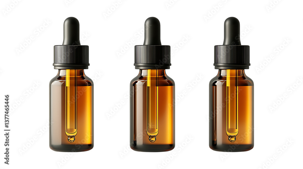 Pack of Dropper Bottles set Against Transparent Background for Cosmetic Branding, Essential Oil Packaging, or Laboratory Marketing Pack of Dropper Bottles set Against Transparent Background for Cosmetic Branding, Essential Oil Packaging, or Laboratory Marketing