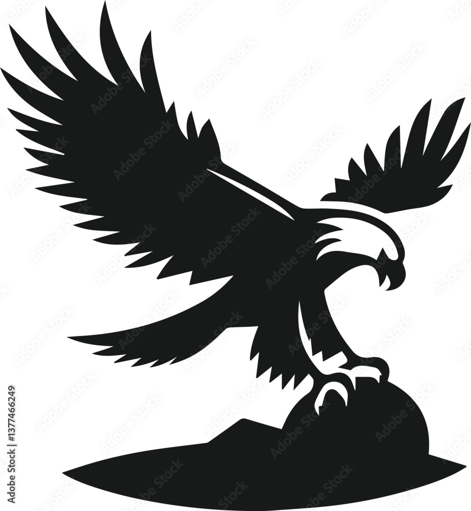 Fototapeta premium Silhouette of a eagle bird animal vector