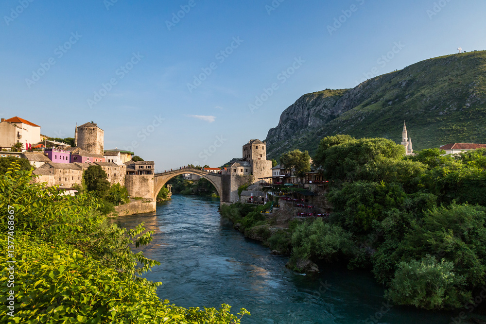 Mostar Bridge and river Mostar Bridge and river