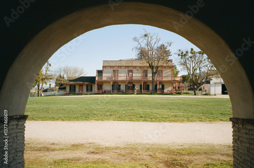 Plaza Hall view from Mission San Juan Bautista, California