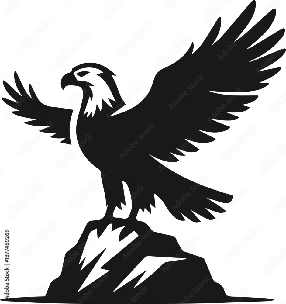 Fototapeta premium Silhouette of a eagle bird animal vector