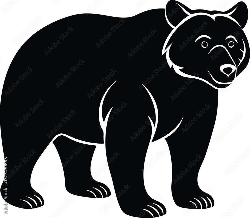 Bear Silhouette Vector Illustration Bear Silhouette Vector Illustration