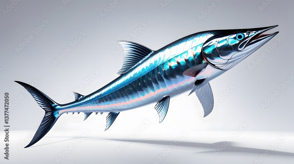 Fototapeta premium Modern Marine-Themed Decorative Sculpture of a Blue Marlin