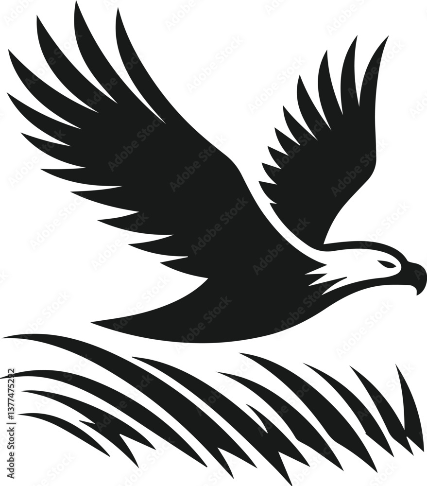 Fototapeta premium Silhouette of a eagle bird animal vector