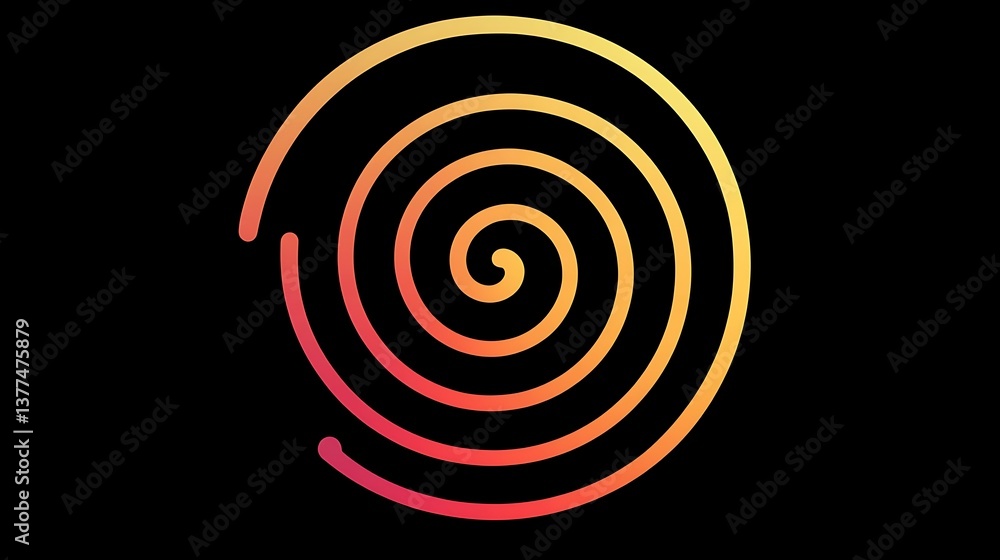 A swirling gradient spiral design against a black background A swirling gradient spiral design against a black background
