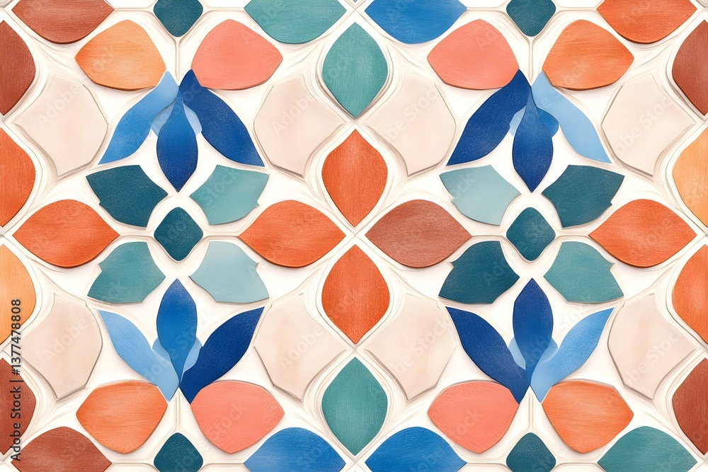 A colorful mosaic of flowers and leaves A colorful mosaic of flowers and leaves