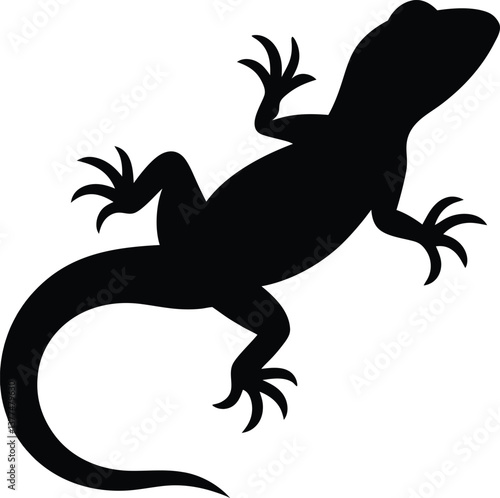 Lizard Silhouette Vector Illustration