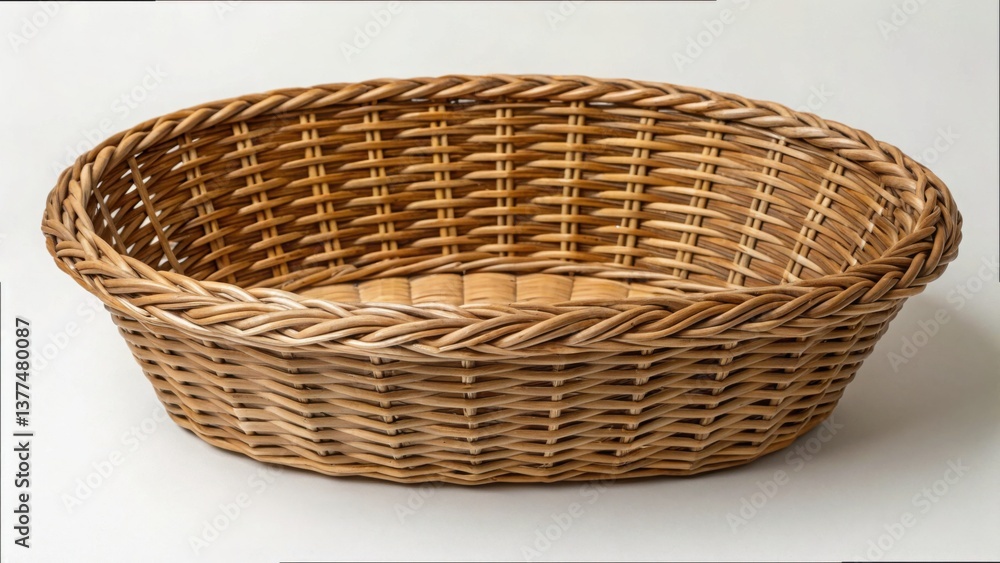 Empty Woven Basket for Displaying Items in Minimalist Style Empty Woven Basket for Displaying Items in Minimalist Style