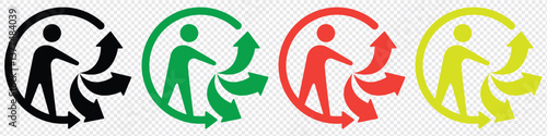 Triman sign, Triman recycling icon.  sign of recycling of poly-bags in France. Triman Logo isolated symbol, Vector Illustration.
