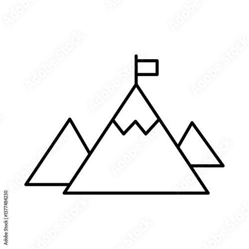 Success Line Icon. Startup, Success, Growth Editable Stroke Vector Illustration