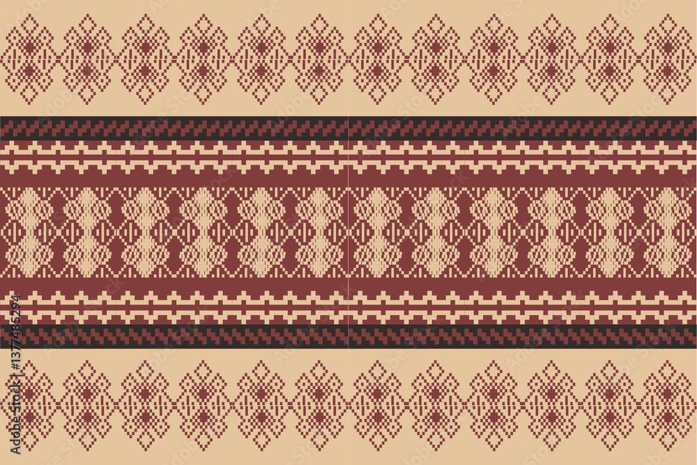 Geometric, seamless,pixel traditional ethnic, thai pattern, fabric pattern for textiles, rugs, wallpaper, clothing, sarong, batik, print, background, cover, illustration, two tone, Geometric, seamless,pixel traditional ethnic, thai pattern, fabric pattern for textiles, rugs, wallpaper, clothing, sarong, batik, print, background, cover, illustration, two tone,