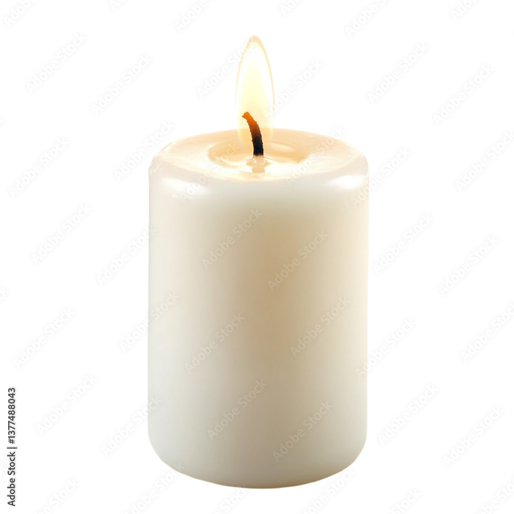 Lit Candle White Cylinder Flame Light Warmth Peace, Lit Candle White Cylinder Flame Light Warmth Peace,