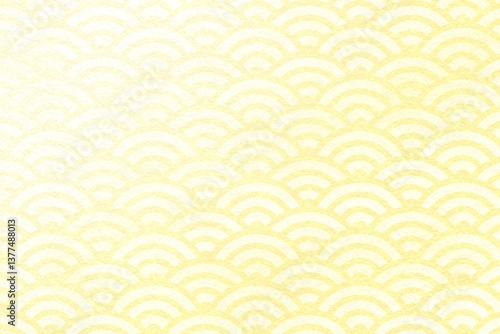 黄色のグラデーションの和柄（青海波柄）