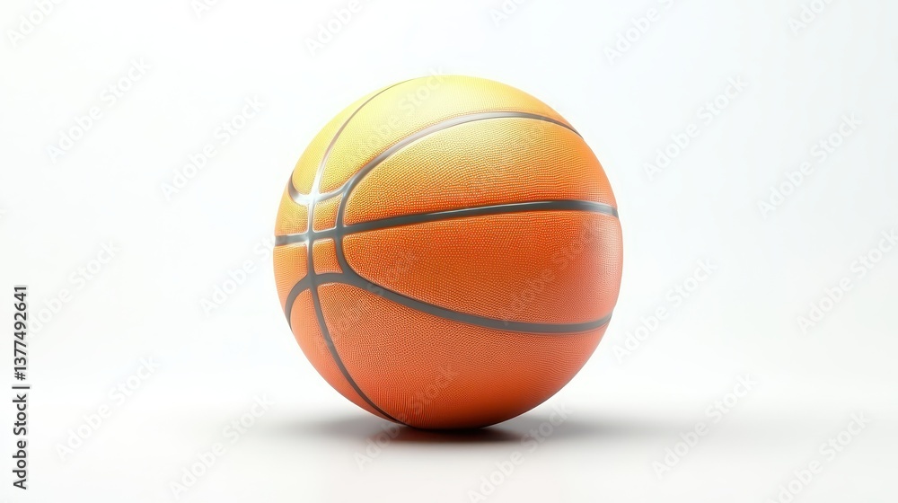 Dynamic basketball on white background, a stunning display of sporting equipment Dynamic basketball on white background, a stunning display of sporting equipment
