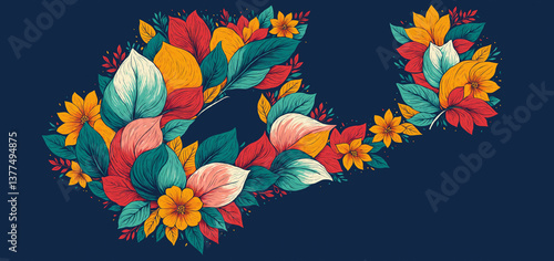 abstract floral pattern, vi...