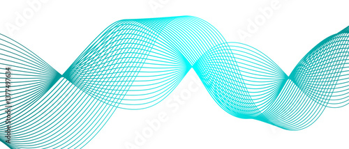 Abstract flowing lines wave texture & Curve shape on white background. 3D Futuristic tech background with Curved wavy line. Seamless wave pattern glowing science flowing line