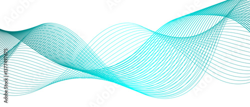 Abstract flowing lines wave texture & Curve shape on white background. 3D Futuristic tech background with Curved wavy line. Seamless wave pattern glowing science flowing line
