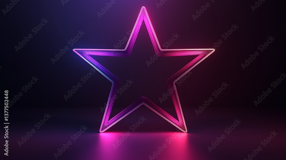 A glowing neon star shape with vibrant gradient colors A glowing neon star shape with vibrant gradient colors