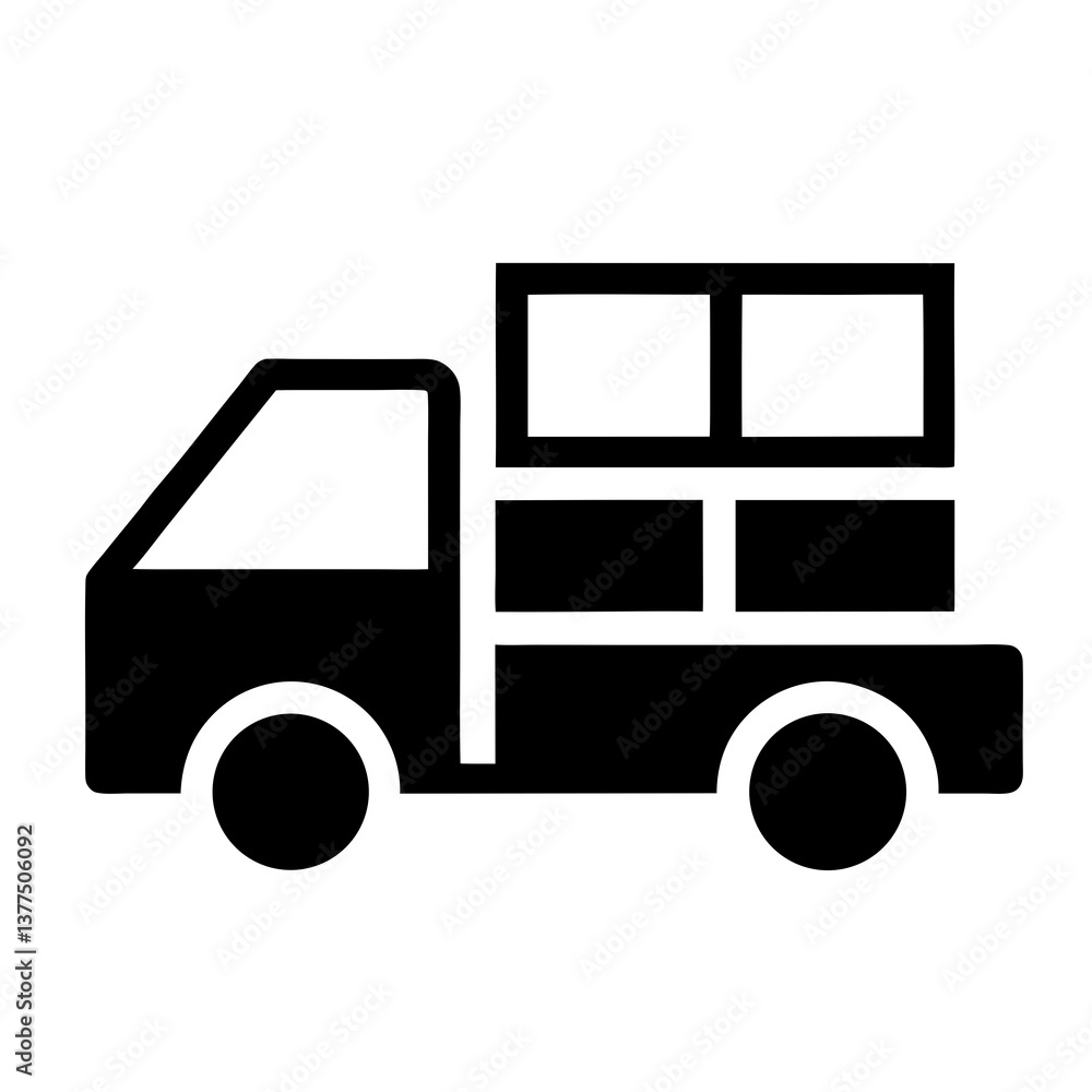 Simple 3D Delivery Truck Icon Vector Illustration Simple 3D Delivery Truck Icon Vector Illustration