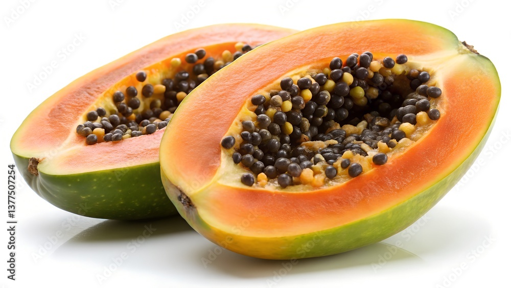 papaya fruit on white background papaya fruit on white background