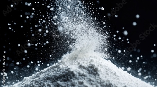Wallpaper Mural A close-up shot of white powder being dispersed into the air, creating a cloud-like effect against a dark background. Torontodigital.ca