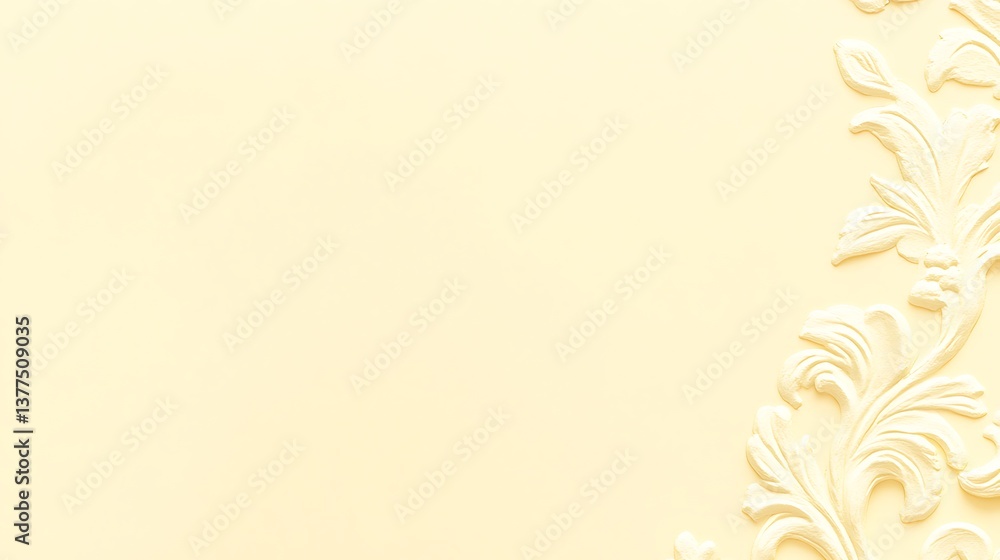 Decorative floral relief pattern along the right side of a wall Decorative floral relief pattern along the right side of a wall