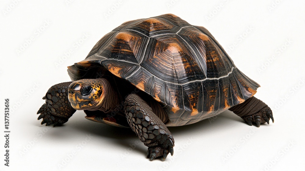 Obraz premium Close-up View of a Tortoise Shell Texture, Legs, and Head Details