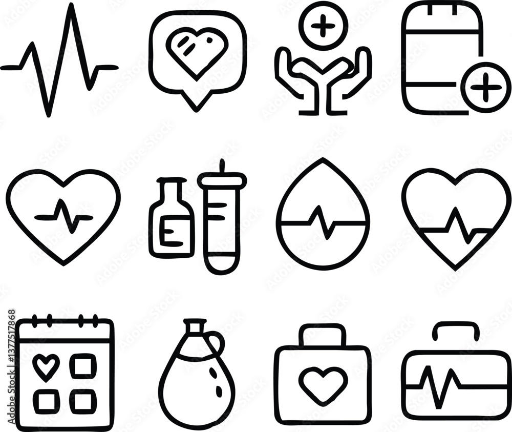 Cardiovascular Disease Icons Vector Art Cardiovascular Disease Icons Vector Art